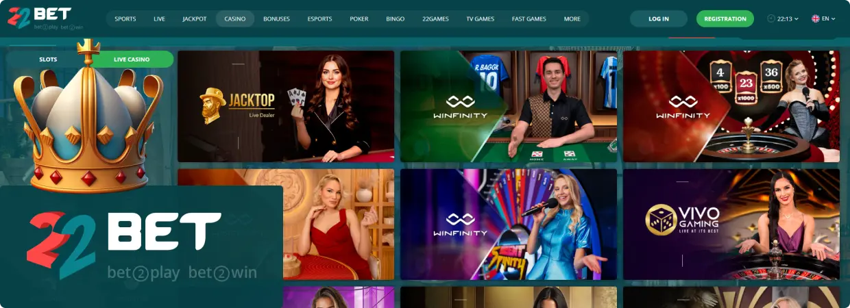 22Bet website